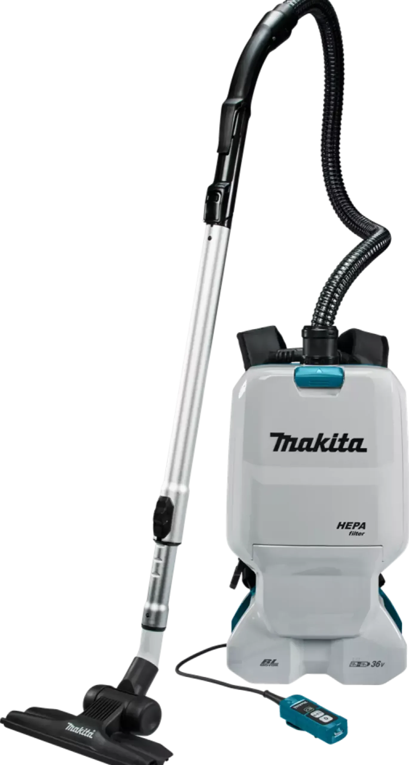 Makita DVC660PT2 2x18 V Rugstofzuiger voor schoonmaak Body (2x 5.0Ah accu en duolader) - 6L - Koolborstelloos