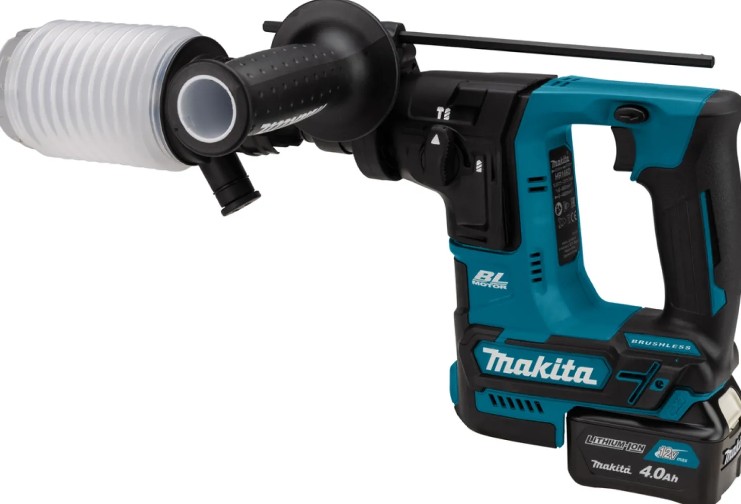 Makita HR166DSMJ 10.8V Li-Ion Accu SDS-plus boorhamer set (2x 4.0Ah accu) in Mbox- 1,1J - Koolborstelloos