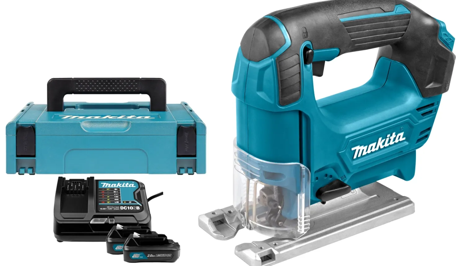 Makita JV101DSME 10.8V Li-Ion Schuifaccu decoupeerzaag set (2x 4.0Ah accu) in koffer - D-greep