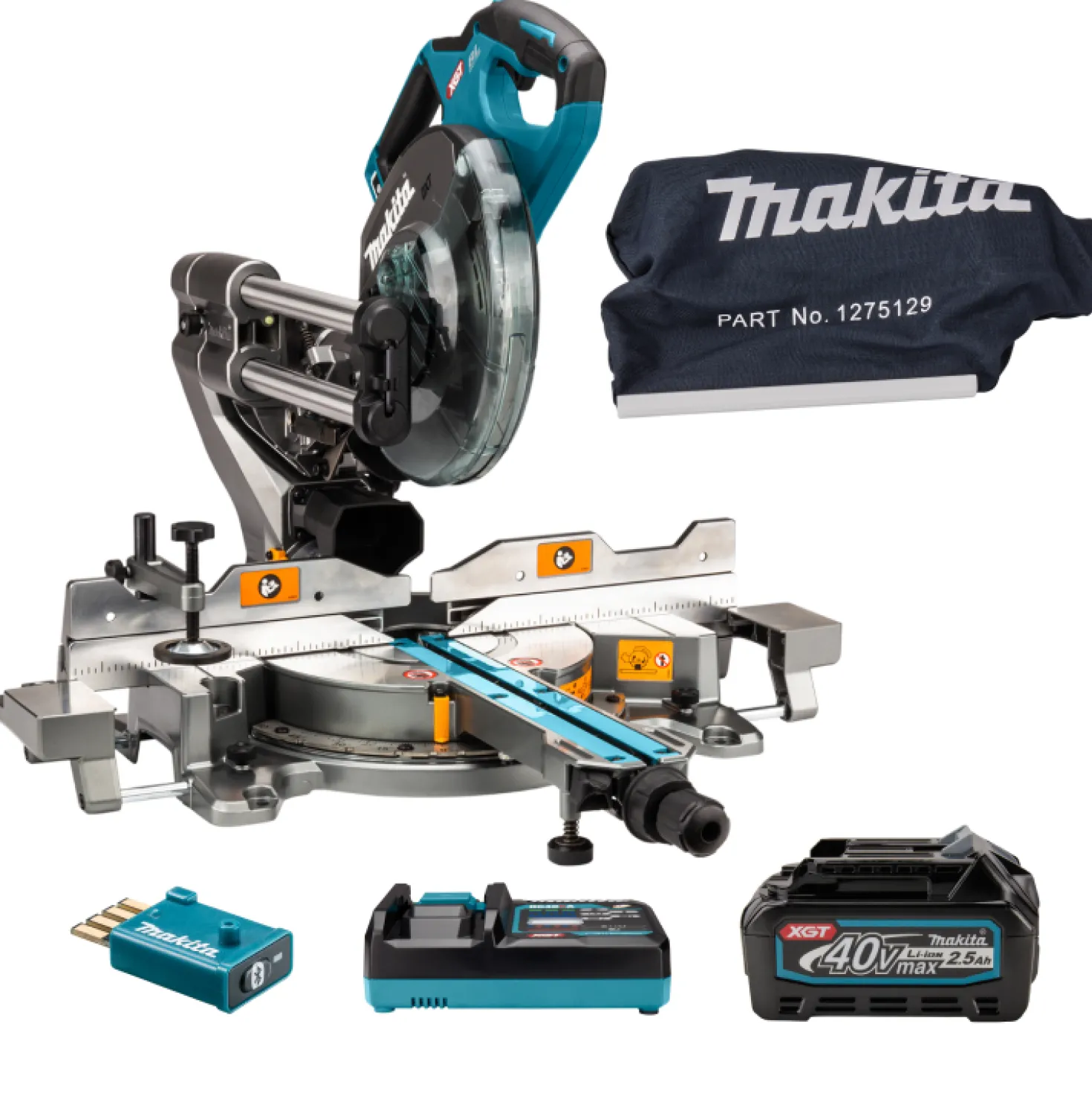 Makita LS002GD202 40V Max Li-Ion accu radiaal afkortzaag set (2x 2,5Ah) incl. AWS zender - 216mm