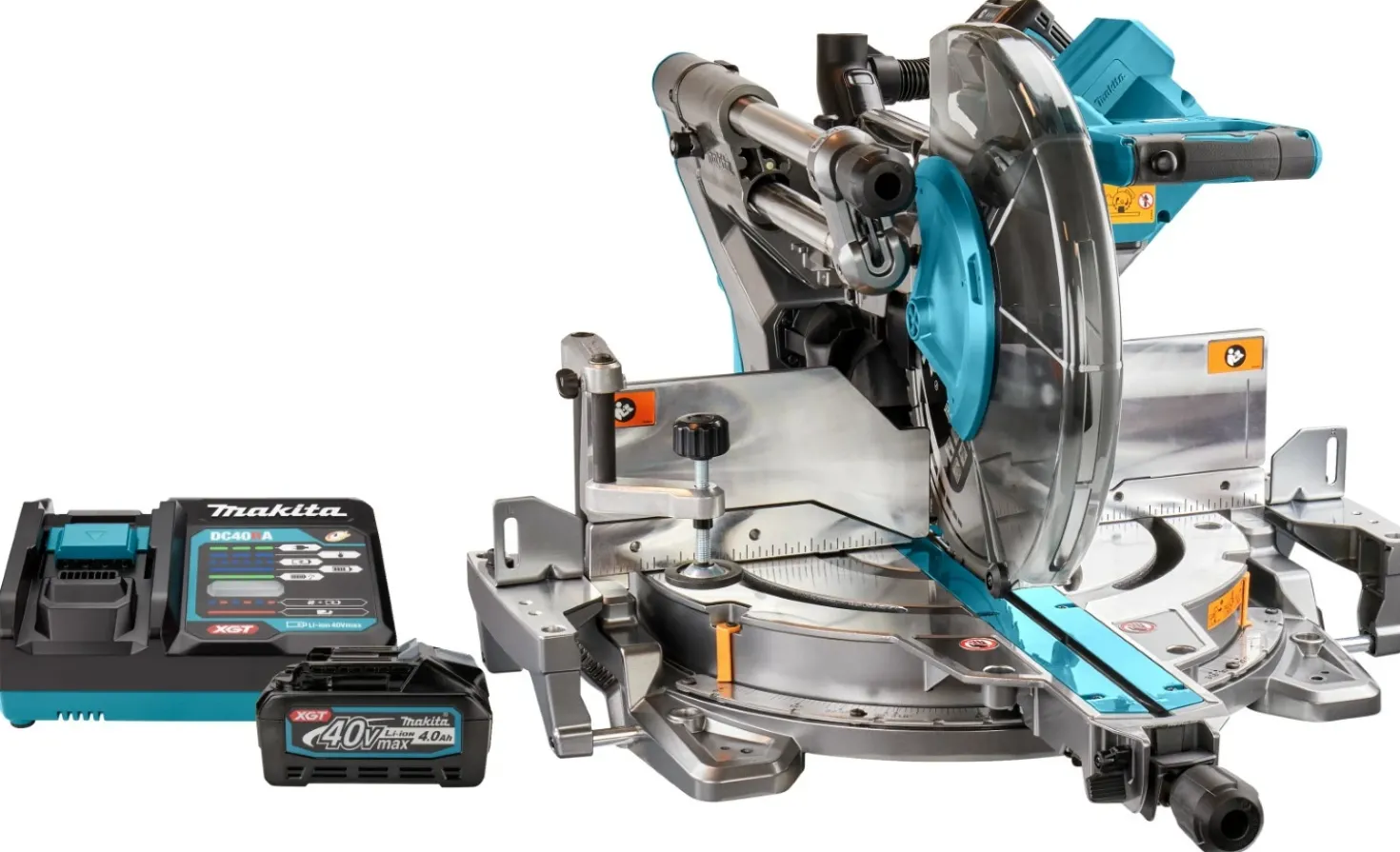 Makita LS003GM102 40V Max Li-Ion accu radiaal afkortzaag set (1x 4,0Ah) incl. AWS zender - 305mm
