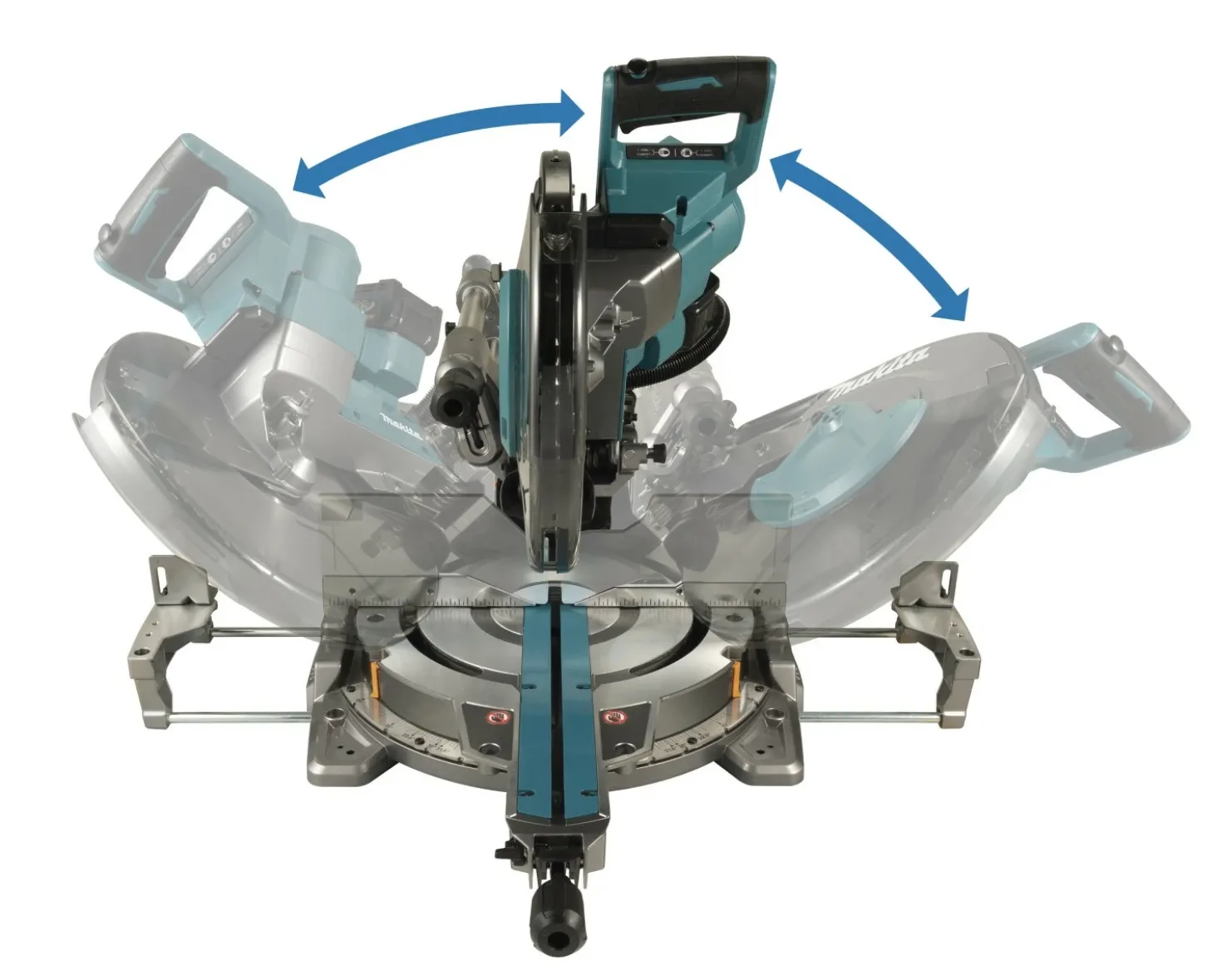 Makita LS003GM102 40V Max Li-Ion accu radiaal afkortzaag set (1x 4,0Ah) incl. AWS zender - 305mm