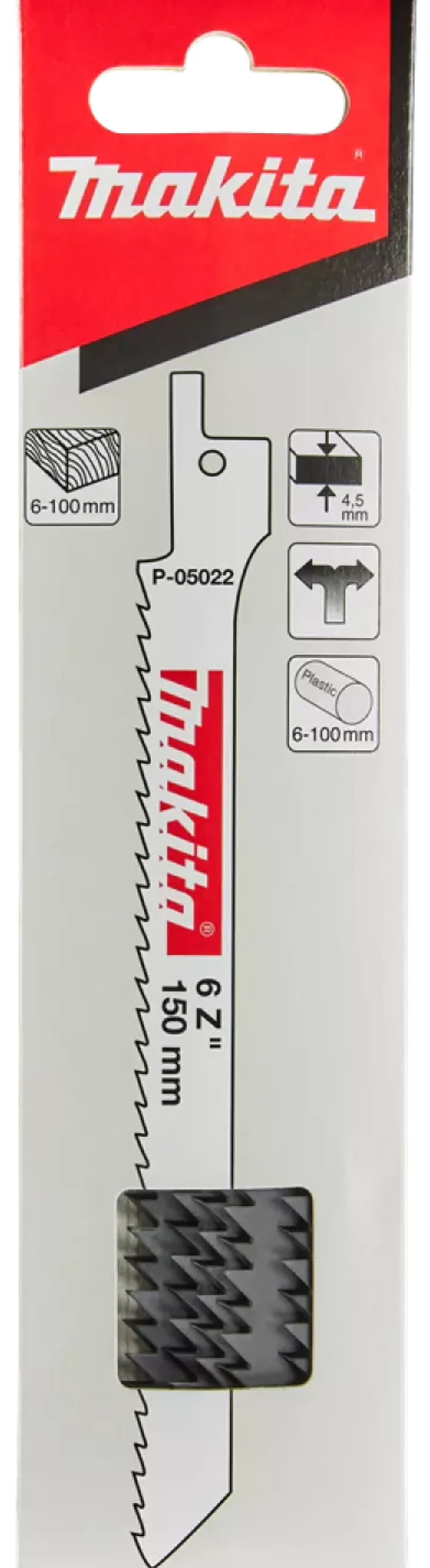 Makita P-05022 Reciprozaagblad - 130 x 4,2mm - Hout/Kunststof (5st)