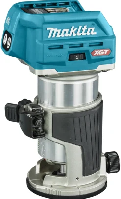 Makita RT001GZ15 XGT 40V Max Li-ion Accu Boven- en kantenfrees body met diverse voeten in Mbox met geleiderail adapter