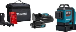 Makita SK700DX 12V Max Li-Ion accu kruislijnlaser set (1x2.0Ah) in tas - zelfnivellerend - rood 3x360°- 25m