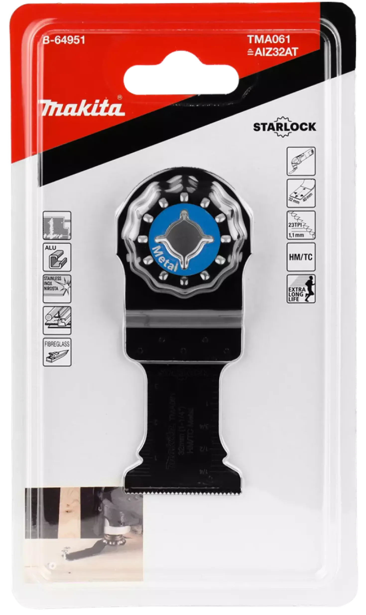 Makita TMA061 Invalzaagblad - 32mm - RVS