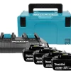 Makita 198091-4 18V Li-Ion accu starterset (4x 6,0Ah) + duolader in Mbox