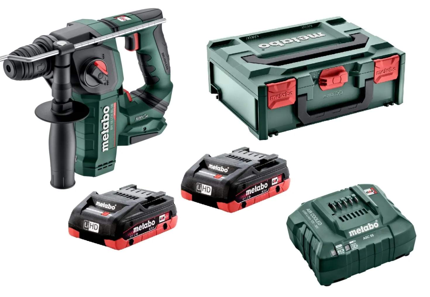 Metabo BH 18 LTX BL 16 18V Li-ion accu SDS-plus boorhamer set (2x 4.0Ah accu) in metaBOX - 1.3J