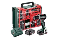 Metabo BS 18 L BL Mobile workschop 18V Li-ion accu schroef-/boormachine set (2x 2.0Ah accu) in koffer incl. 74-Delige accessoiresset