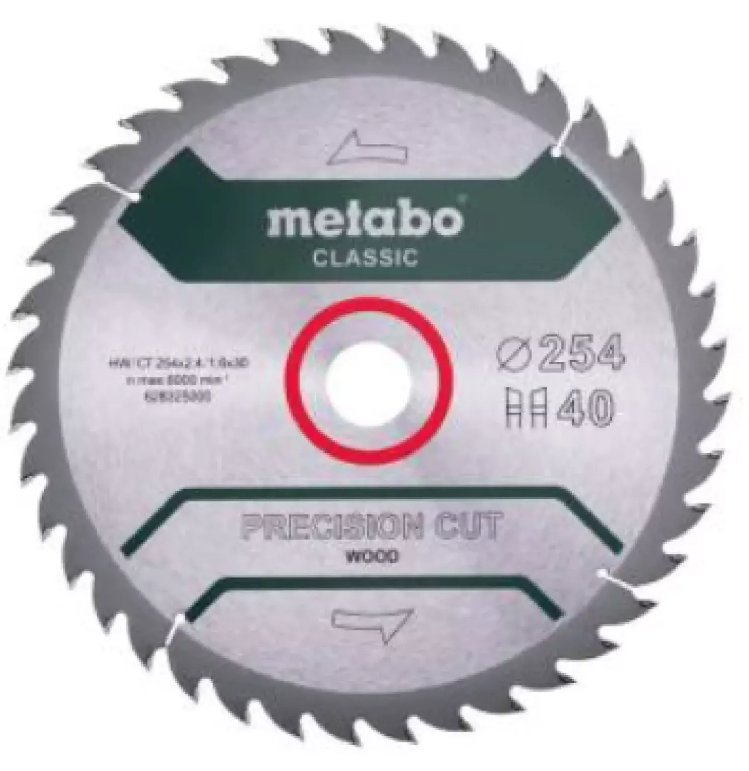 Metabo 628325000 Cirkelzaagblad PrecisionCutClassic 254x30, 40 WZ 20°