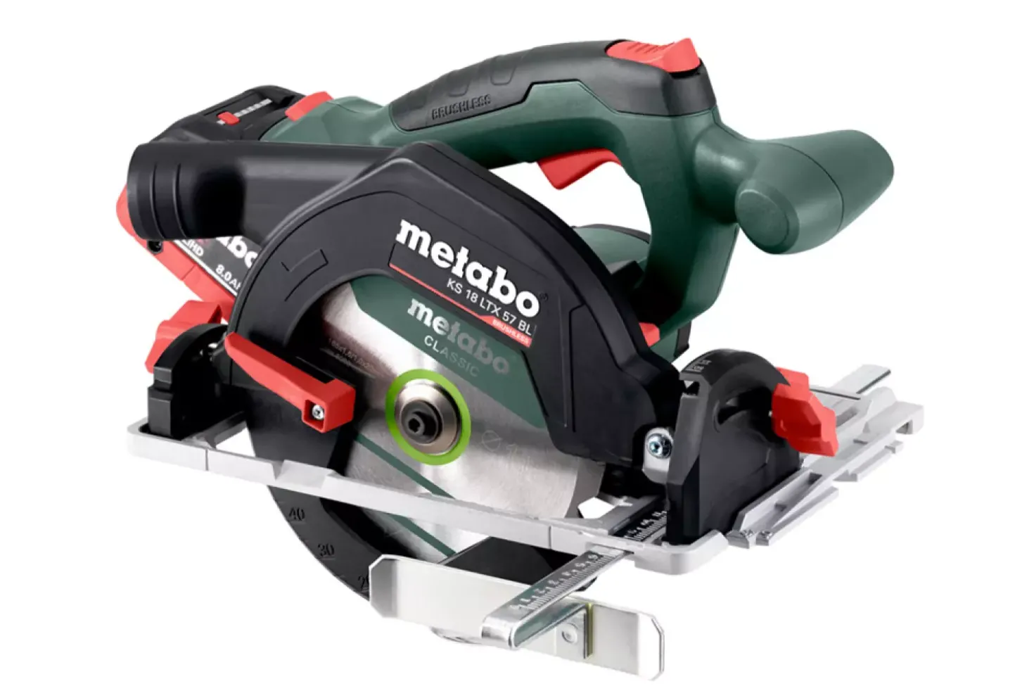 Metabo KS 18 LTX 57 BL 18V Li-ion accu cirkelzaag set (2x 8.0Ah accu) in MetaBox - 165mm