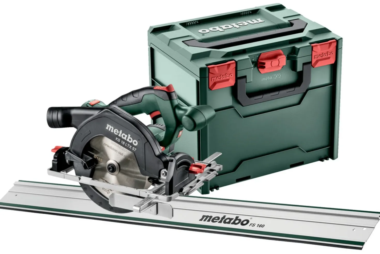 Metabo KS 18 LTX 57 SET 18V Li-Ion accu cirkelzaag in metaBOX met geleiderail FS 160 - 165mm