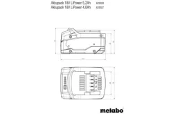 Metabo 625028000 Li-Power accu-pack 18 V - 5.2Ah