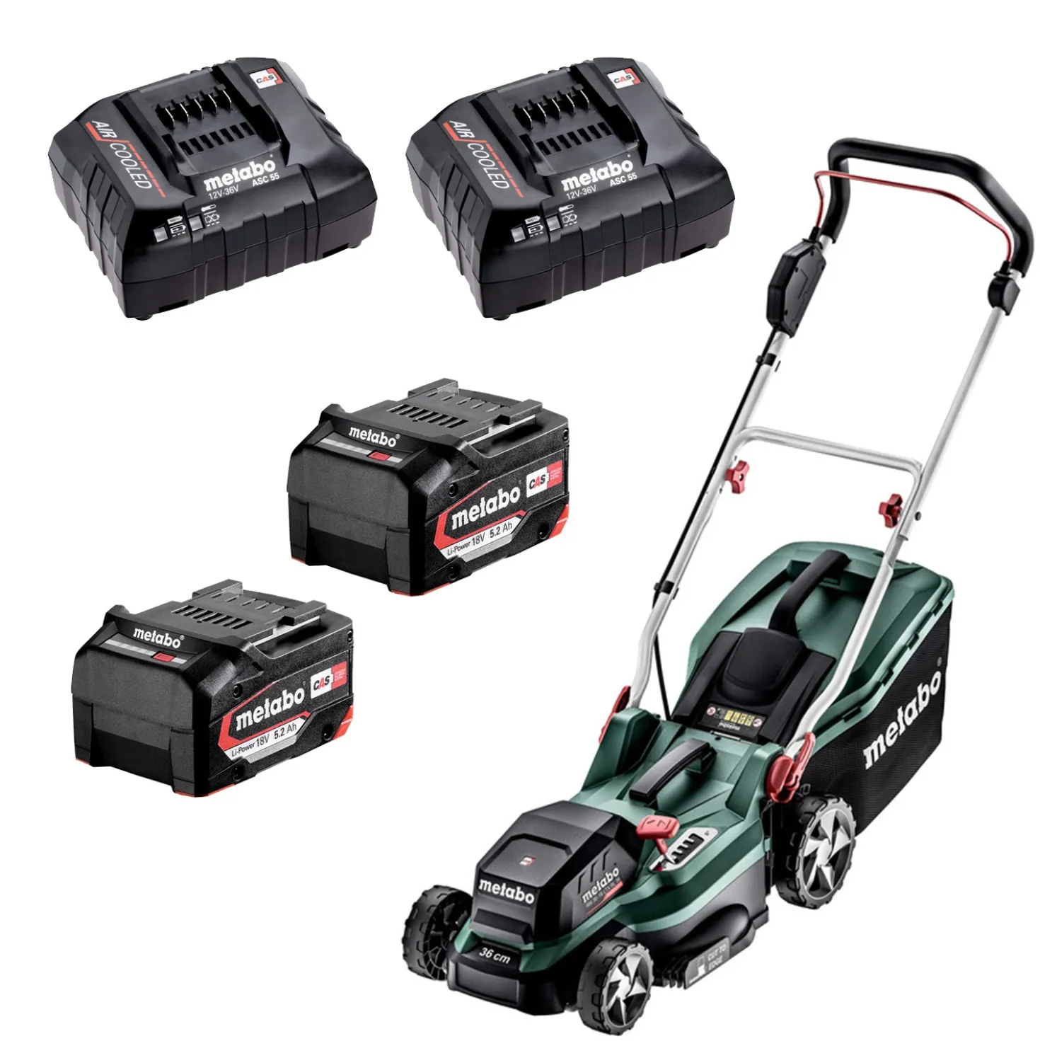 Metabo RM 36-18 LTX BL 36 18V Li-Ion Accu-grasmaaier set (2x 5.2Ah) - 36cm