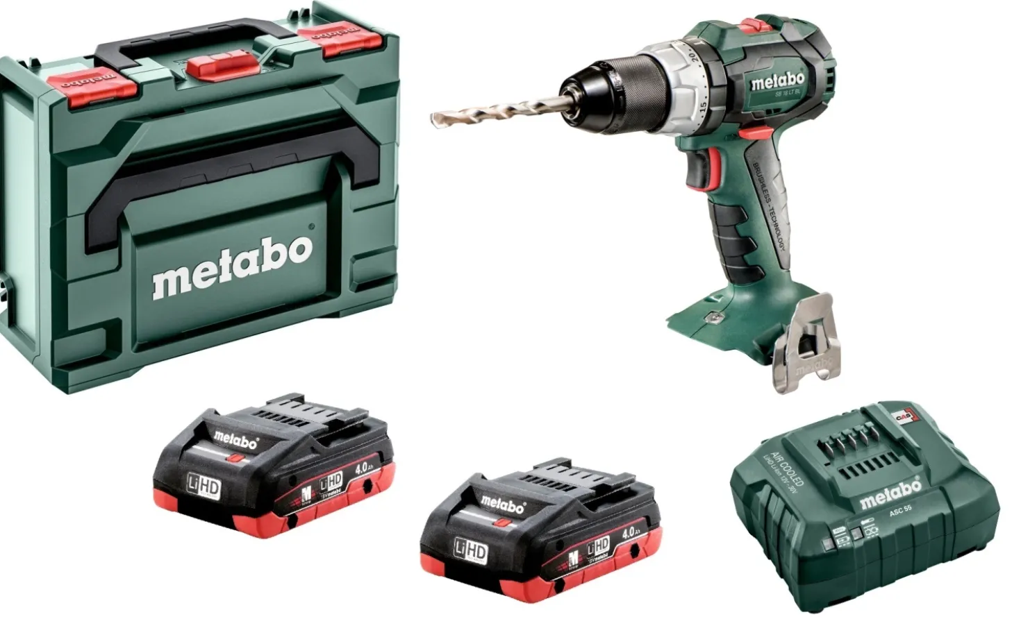 Metabo SB 18 LT BL 18V LiHD accu klopboor- /schroefmachine set (2x 4.0Ah accu) in metaBOX - koolborstelloos