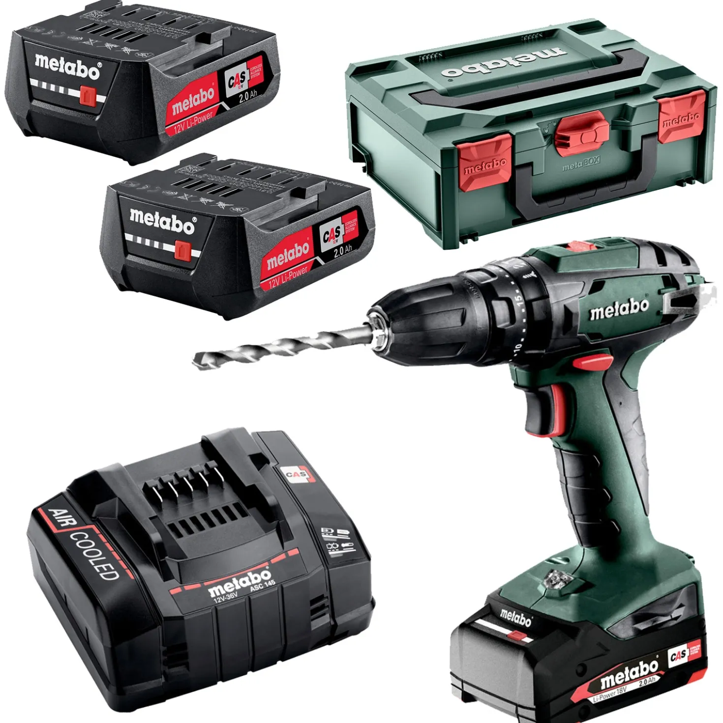 Metabo SB 18 18V Li-Ion accu klop-/boormachine set in koffer (2x 2,0Ah accu) - 48Nm