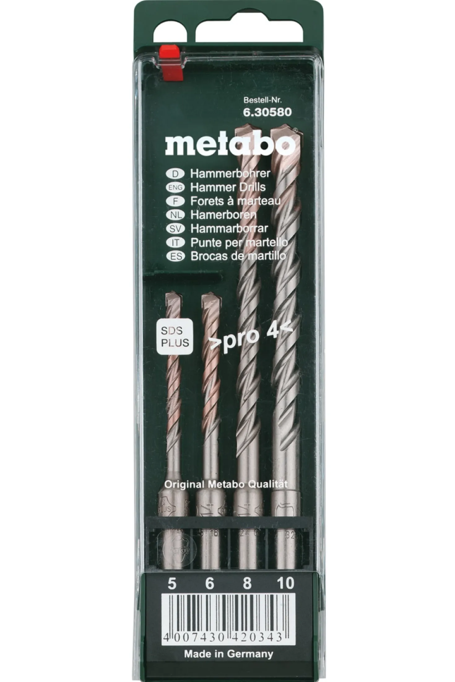Metabo 630580000 SDS-Plus 4 delige Steenborenset