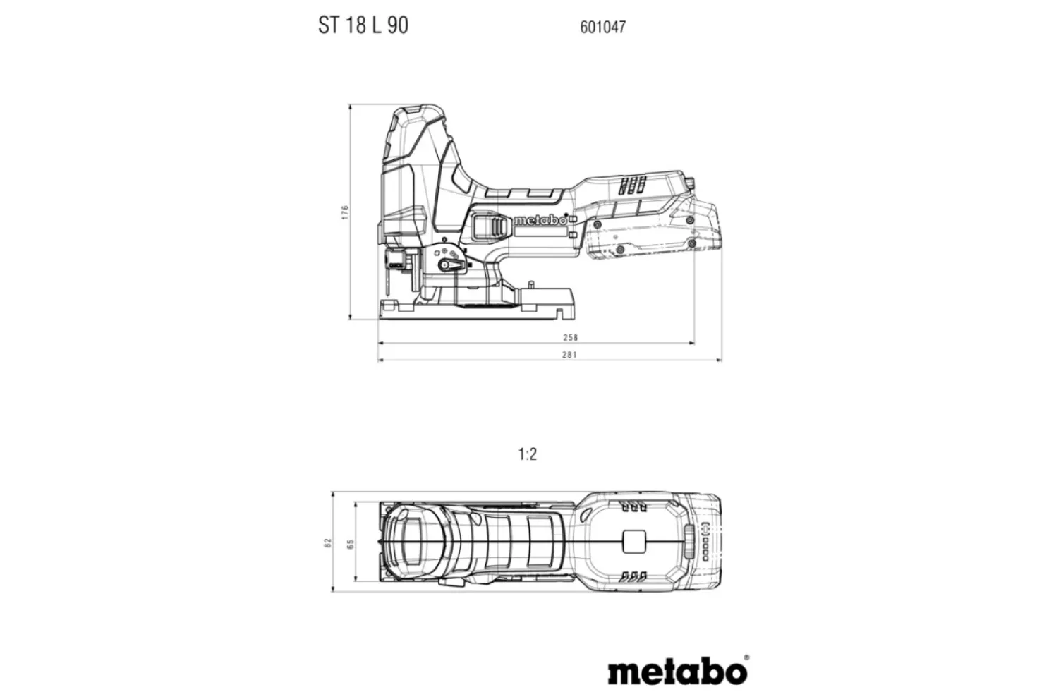 Metabo ST 18 L 90 18V Li-ion accu decoupeerzaag body - T-greep