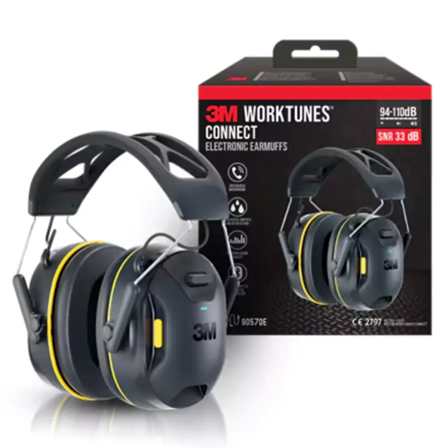 3M 90570E-1 WorkTunes Connect Gehoorbescherming - Bluetooth - SNR 33dB