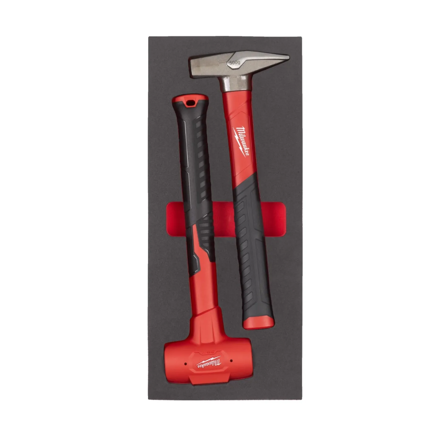 Milwaukee 4932493253 Bankhamer 500 gram + Bolkophamer 450 gram - 2-delige hamerset - in foam inlay