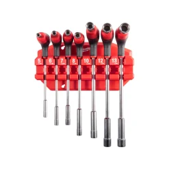 Milwaukee 4932498704 7-delige Dopschroevendraaierset T-greep Schroevendraaierset met comfort grip - 5-13mm