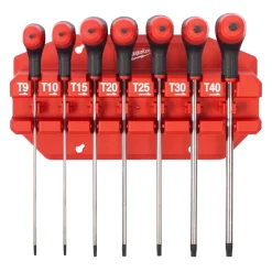 Milwaukee 4932498690 7-delige Torx T-greep Schroevendraaierset met comfort grip - T9-40