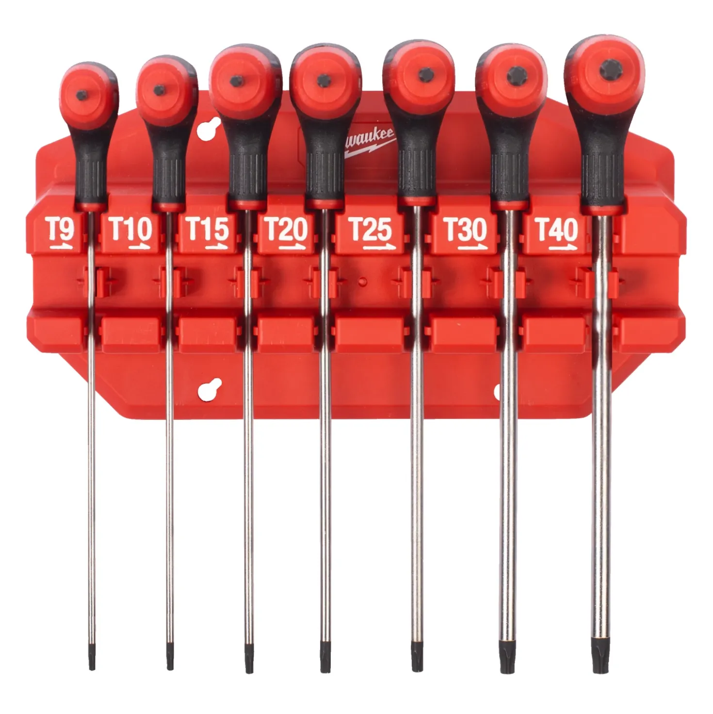 Milwaukee 4932498690 7-delige Torx T-greep Schroevendraaierset met comfort grip - T9-40