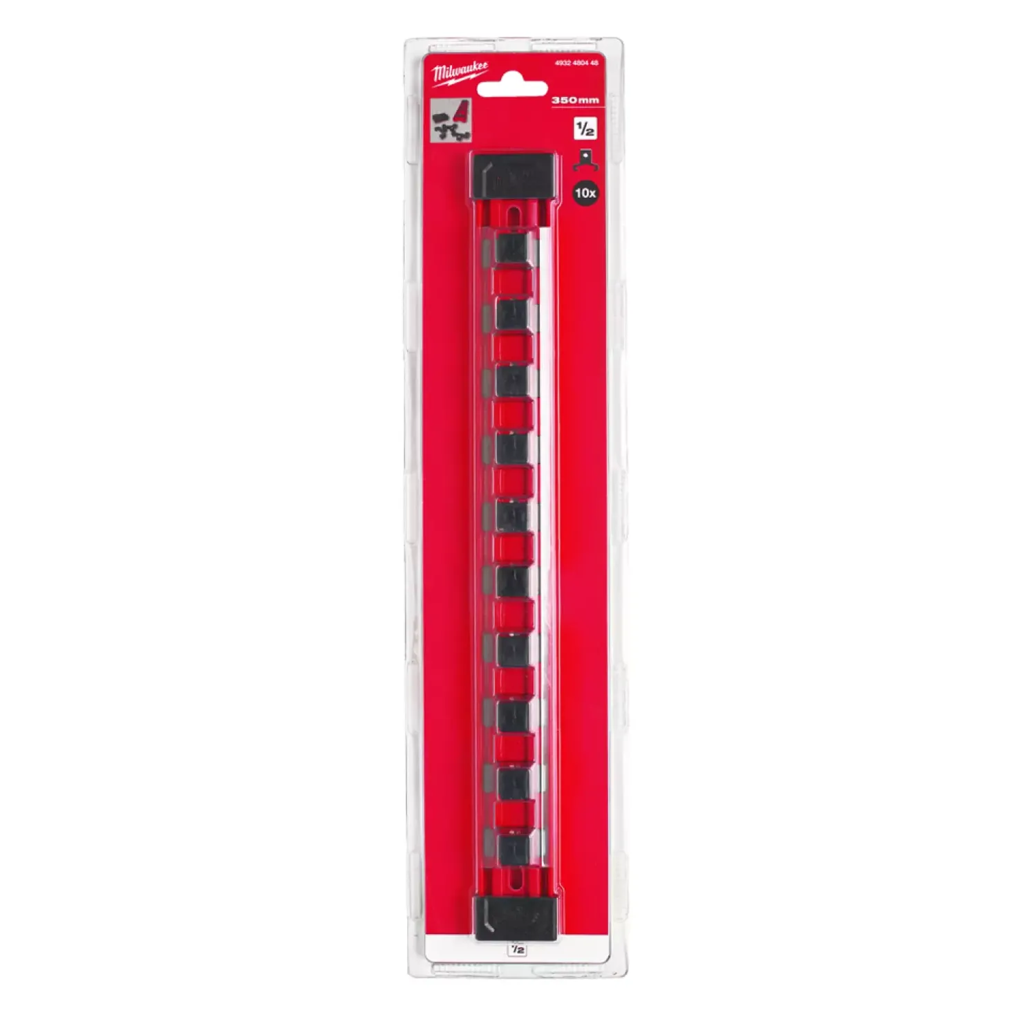 Milwaukee 4932480448 Hex Doppen Rail met klemmen - 350mm - 1/2"