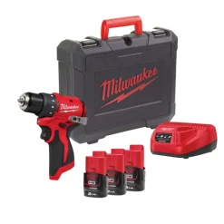 Milwaukee M12 BLDDRC-203C 12V Li-ion accu boor-/schroefmachine set (3x 2.0Ah accu) in koffer - 40Nm