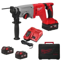Milwaukee M18 BLHACD26-402X Koolborstelloze SDS-Plus hamer - 26mm - D-Handvat