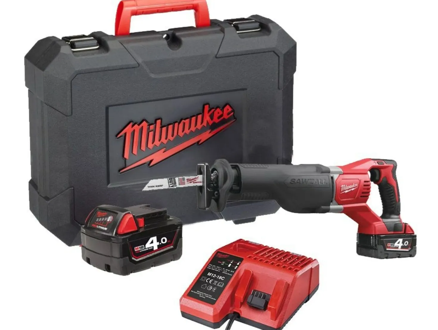 Milwaukee M18 BSX-402C 18V Li-Ion accu reciprozaag set (2x 4.0Ah accu) in koffer
