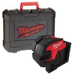 Milwaukee M12 CLL4P-0C 12V Li-Ion accu zelfnivellerende kruislijnlaser met 4 punten body in transportkoffer - groen