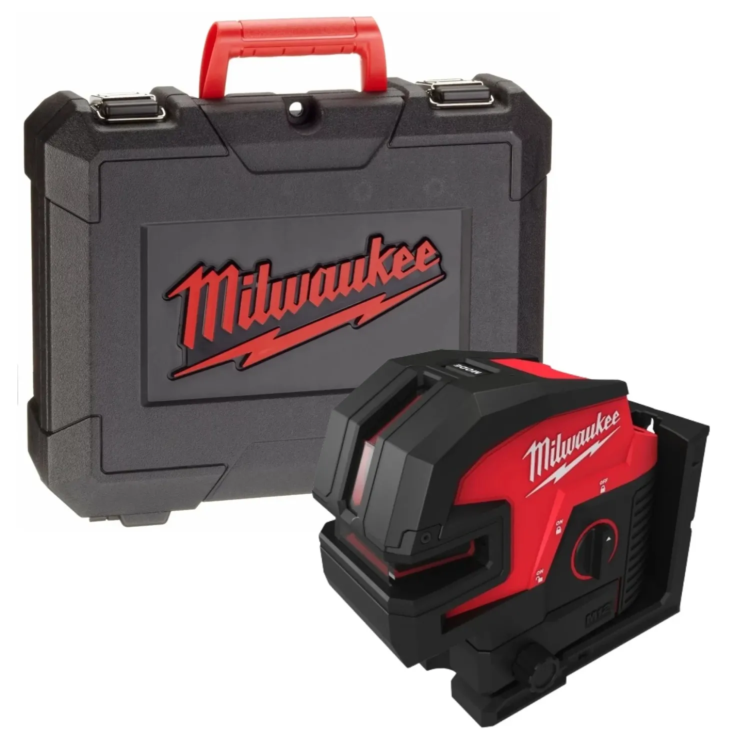 Milwaukee M12 CLL4P-0C 12V Li-Ion accu zelfnivellerende kruislijnlaser met 4 punten body in transportkoffer - groen