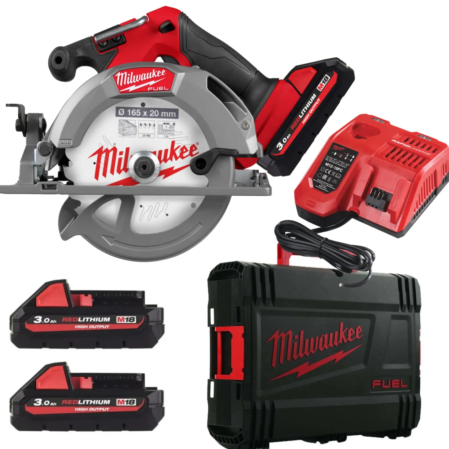 Milwaukee M18 FCS552-302X 18V Li-ion accu cirkelzaag set (2x 3.0Ah accu) in HD Box - 165mm