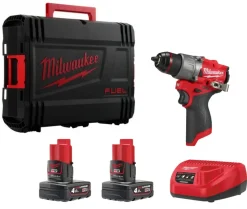 Milwaukee M12 FPD2-402X 12V Li-Ion accu subcompacte slagsboormachine set (2x 4.0Ah accu) in HD Box - 45 Nm