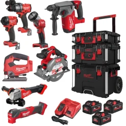 Milwaukee M18 FPP8E-553P 18V Li-ion 8-Delige combiset (3x 5.5Ah) in Packout