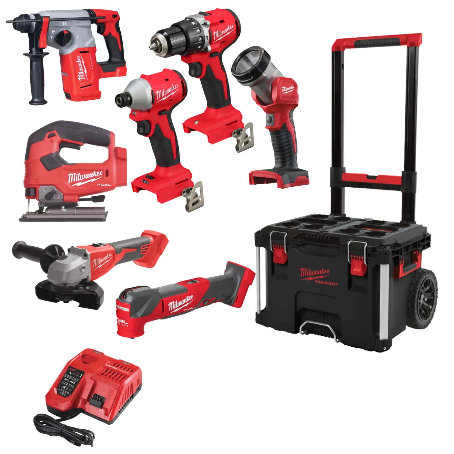 Milwaukee M18 FPP7E-503P 18V Li-ion 7-Delige combiset (3x 5.0Ah) in Packout