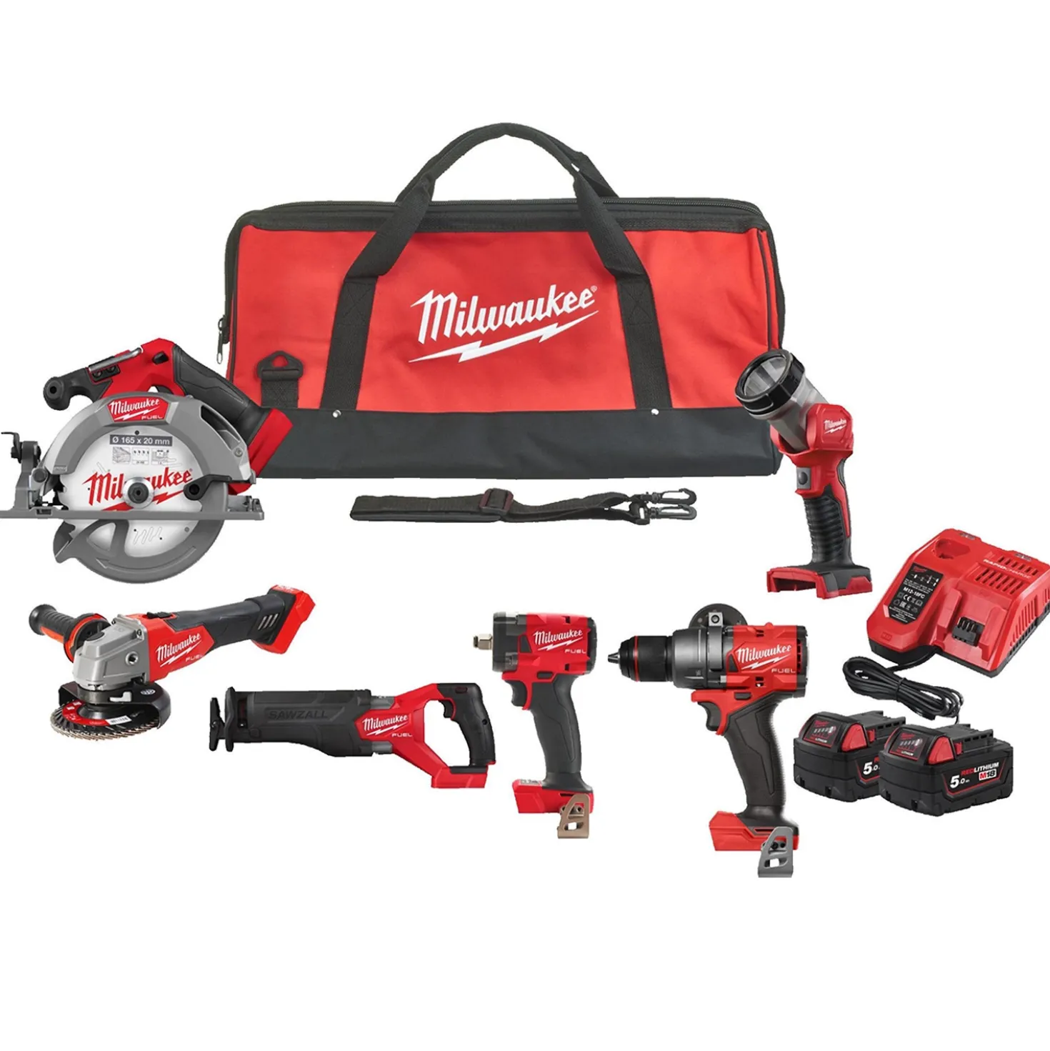 Milwaukee M18 FPP6H3-502B 18V Li-ion accu 6-Delige combiset in transporttas (2x 5.0Ah accu)