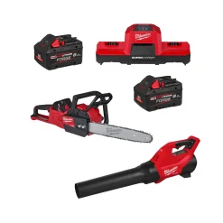 Milwaukee M18 FPP2OPL13-802 18V Li-ion accu kettingzaag en bladblazer set (2x 8.0Ah accu)