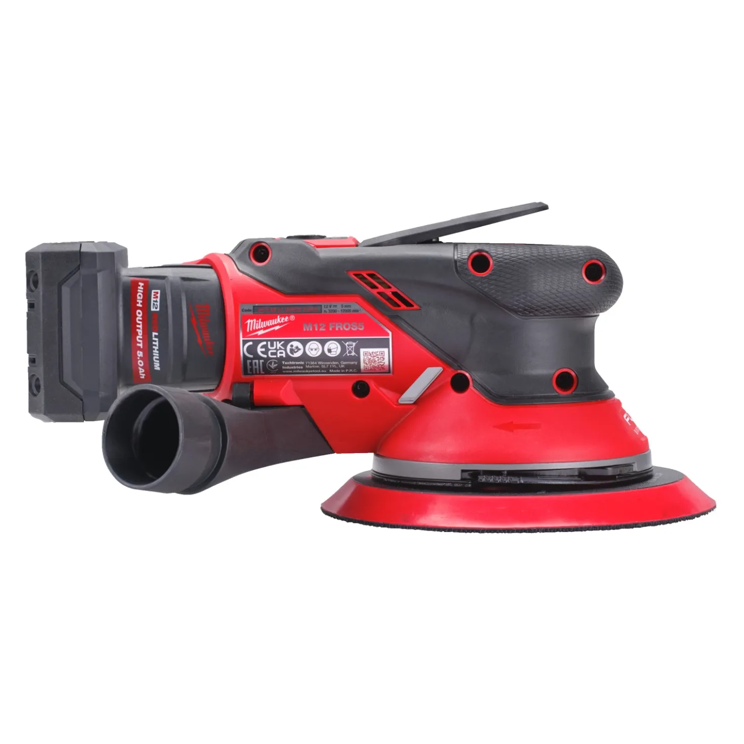 Milwaukee M12 FROS5-502X 12V Li-ion accu Excentrische schuurmachine set (2x 5.0Ah accu) in HD Box - 150mm