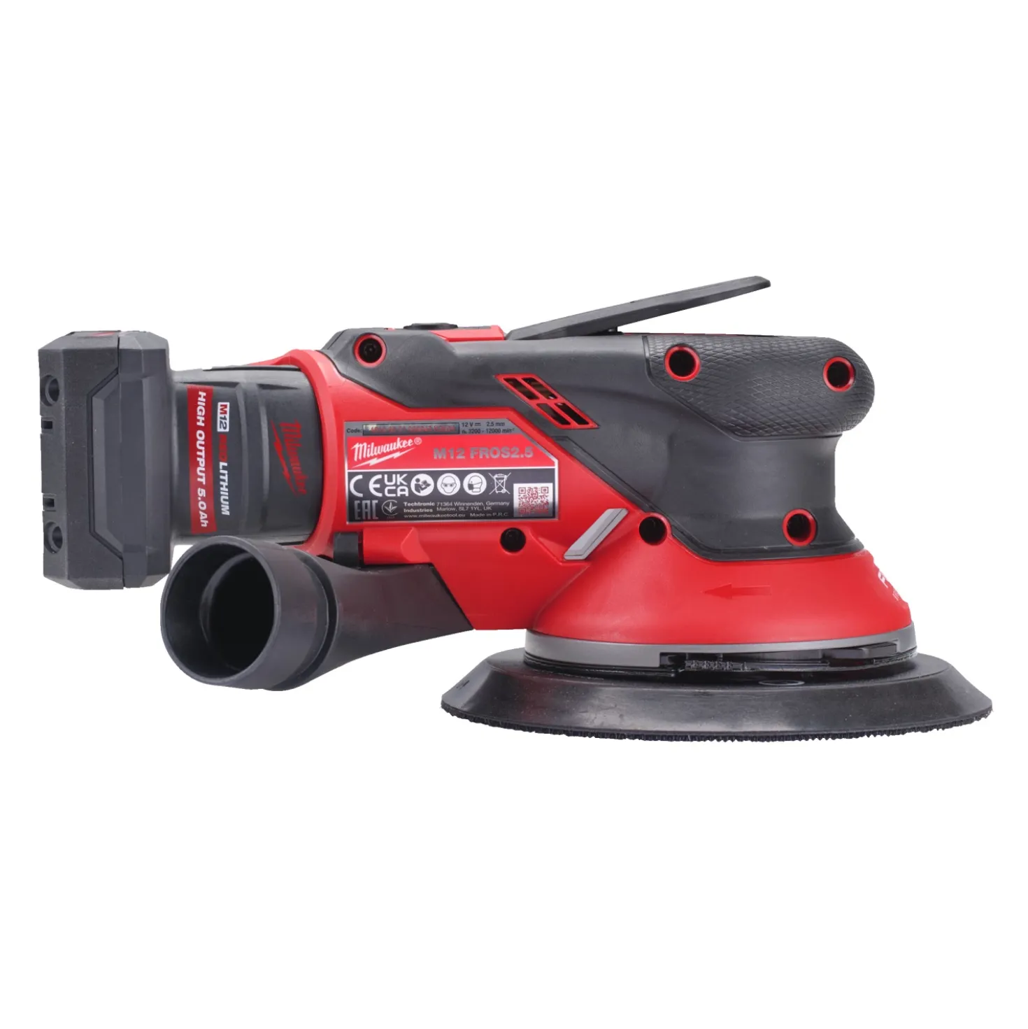 Milwaukee M12 FROS2.5-502x 12V Li-ion accu Excentrische schuurmachine set (2x 5.0Ah accu) in HD Box - 150mm