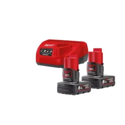 Milwaukee M12 NRG-602 NRG pack (2x 6.0 Ah accu)