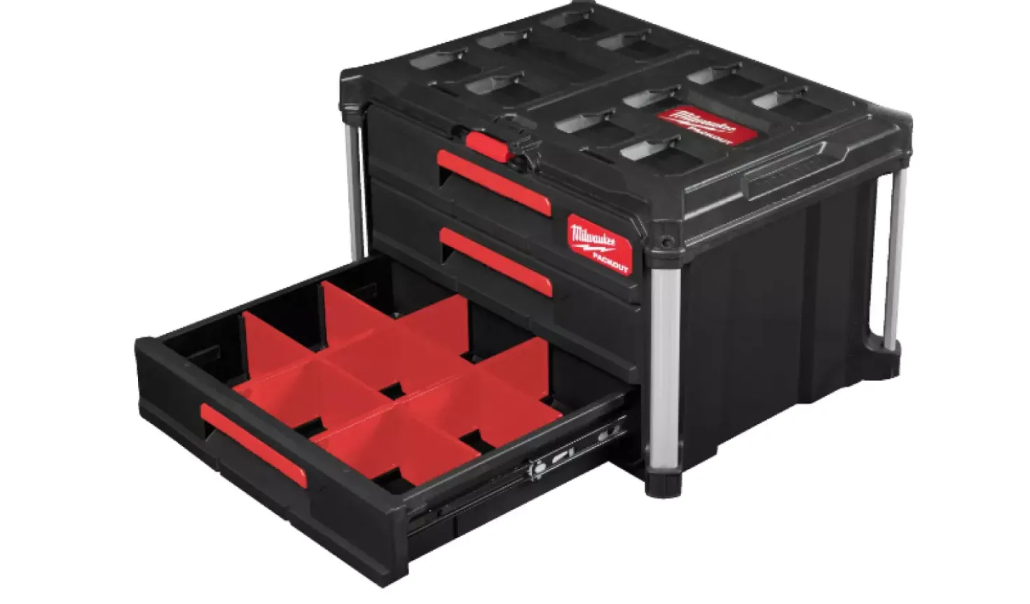 Milwaukee 4932472130 Packout gereedschapskoffer met 3 lades