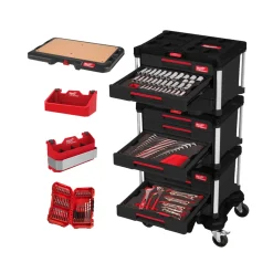 Milwaukee 4932501863 PACKOUT Gereedschapswagen Master Mechanics - 369-delig - 12 laden
