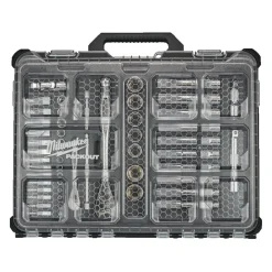 Milwaukee 4932493661 PACKOUT ratel- en doppenset met 1/4" en 1/2" aandrijving (63-delig)
