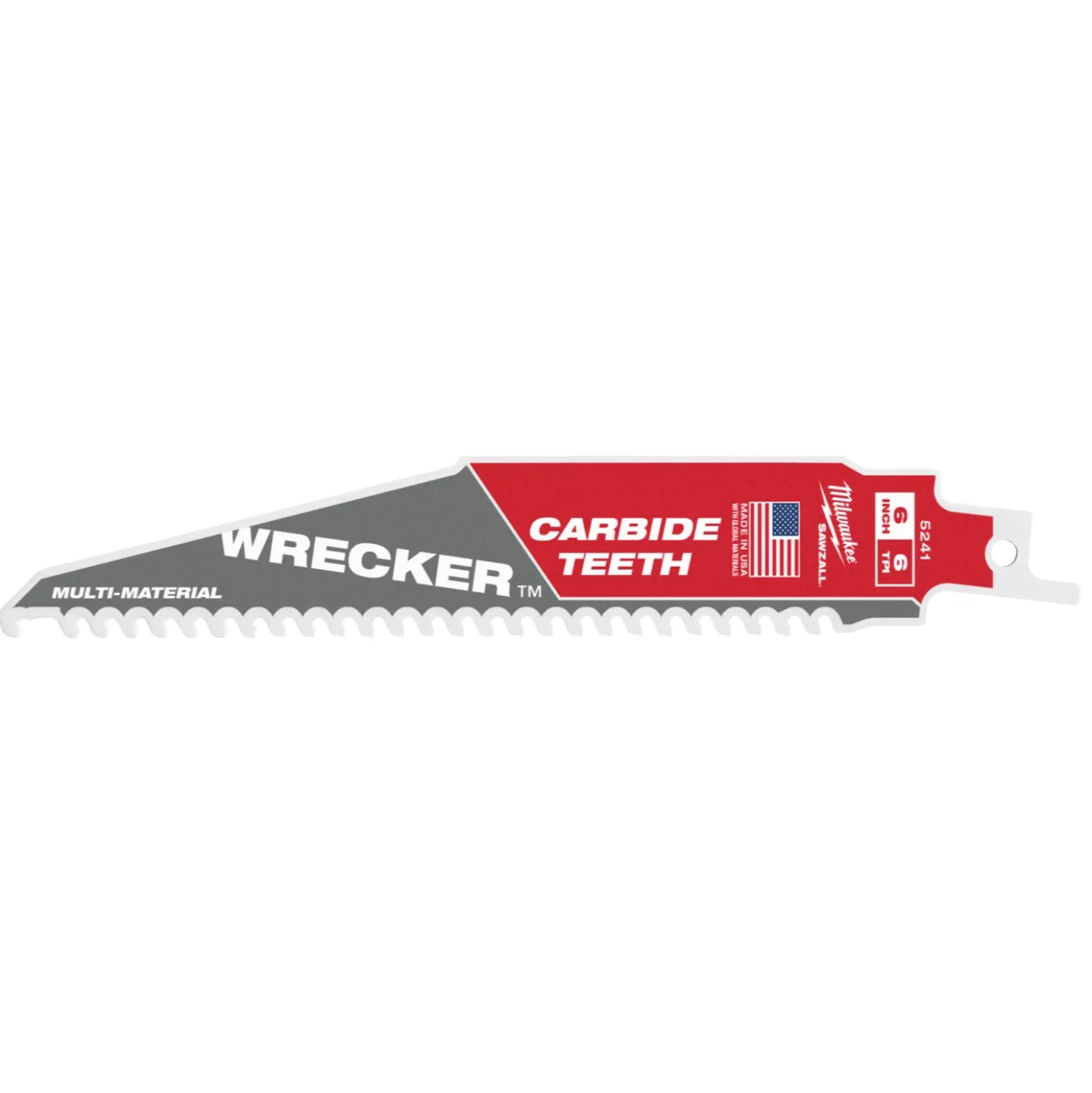 Milwaukee 48475241 Sawzall Reciprozaagblad mat. Carbide WRECKER - 150 x 6TPI - multi