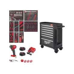 Milwaukee 4932500743 TOOLGUARD Stalen Gereedschapswagen gevuld - 246-delig - 7 laden - 30" / 78 cm