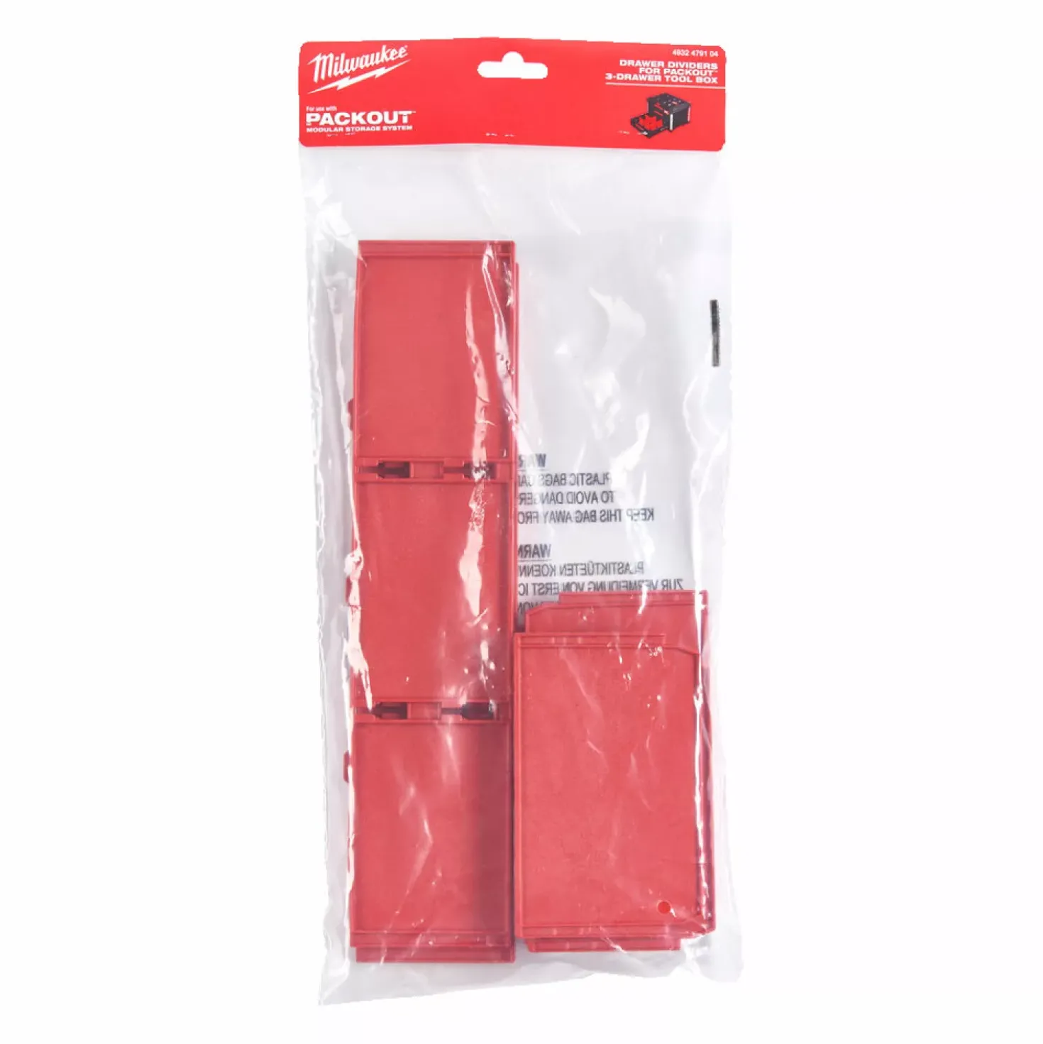 Milwaukee 4932479104 Verdelers voor Milwaukee Packout koffer met 3 lades