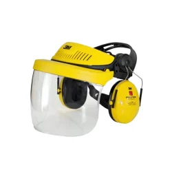 3M PELTOR G500V5FH510-GU Gezichtbeschermingskap combinatie met Optime I gehoorkap en 5F-11 Vizier - geel