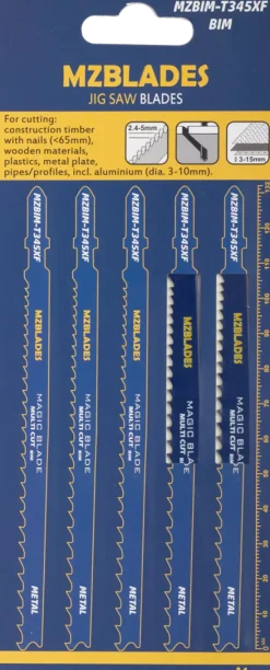 Multizaag MZBIM-T345XF Decoupeerzaagblad Staal - 5 stuks